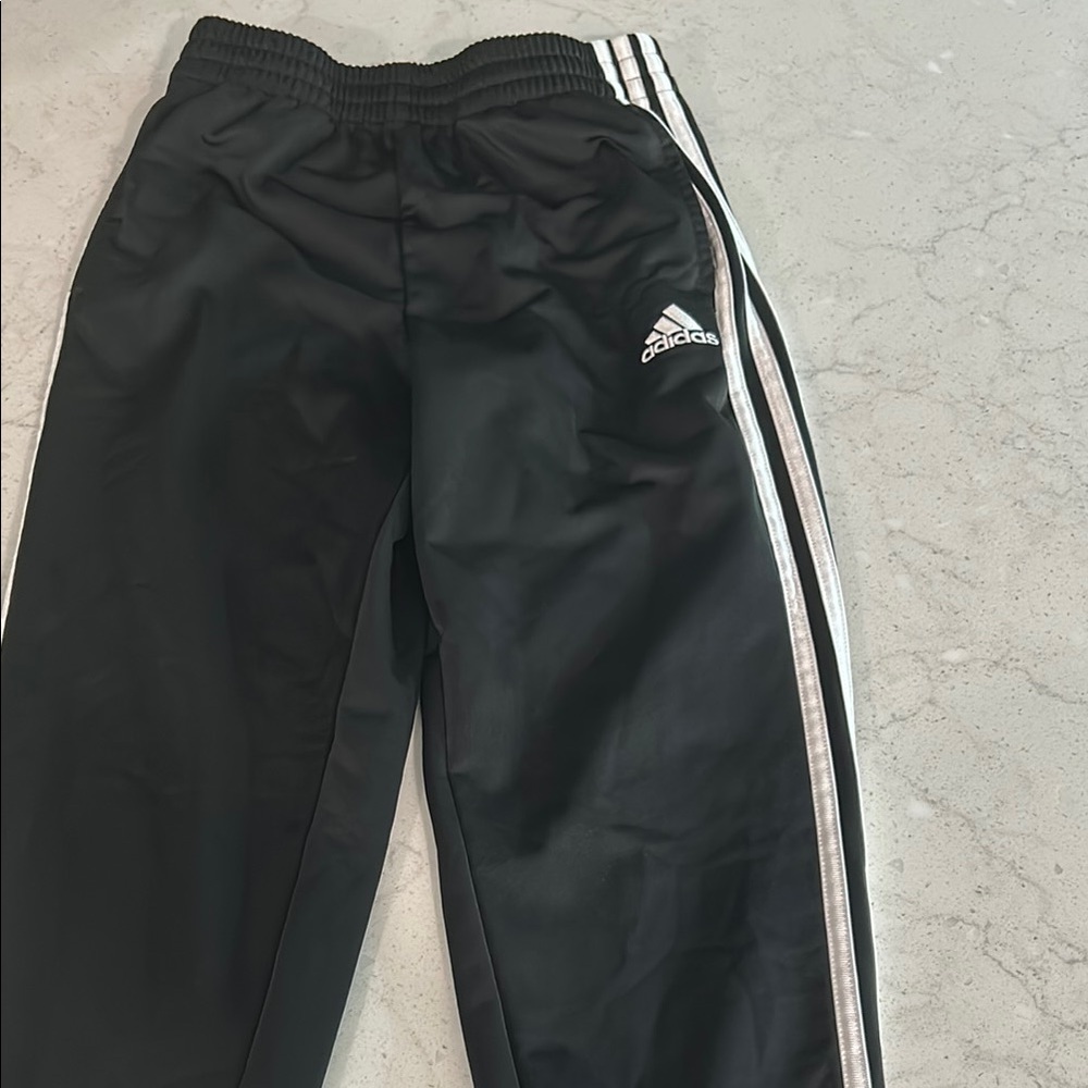 Adidas Black Sweatpants with Classic Stripes